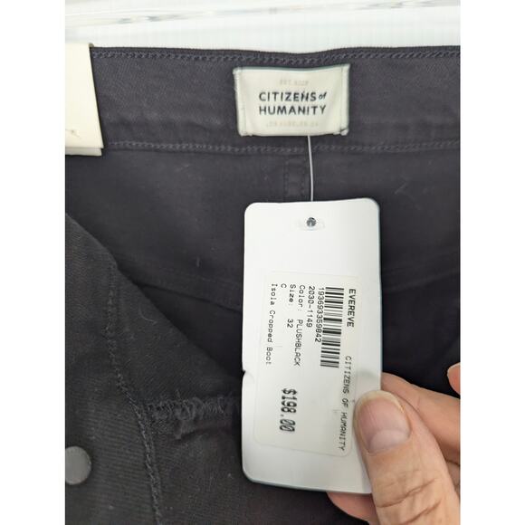 Citizens of Humanity Isola Cropped Boot Jeans Plush Black Sculpt Stretch NEW 32 - Picture 6 of 10